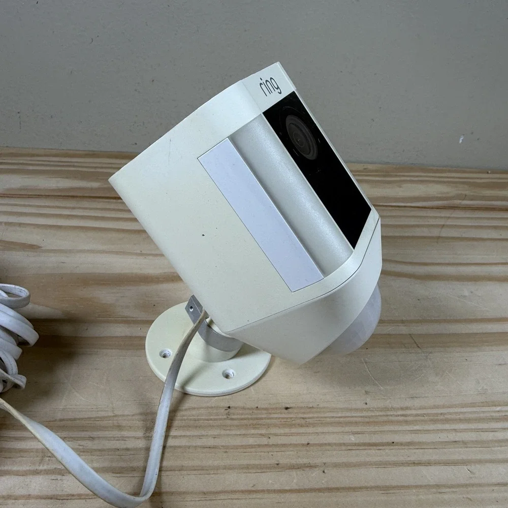 Ring Spotlight Cam Battery White Outdoor Security Camera 1080p HD Video